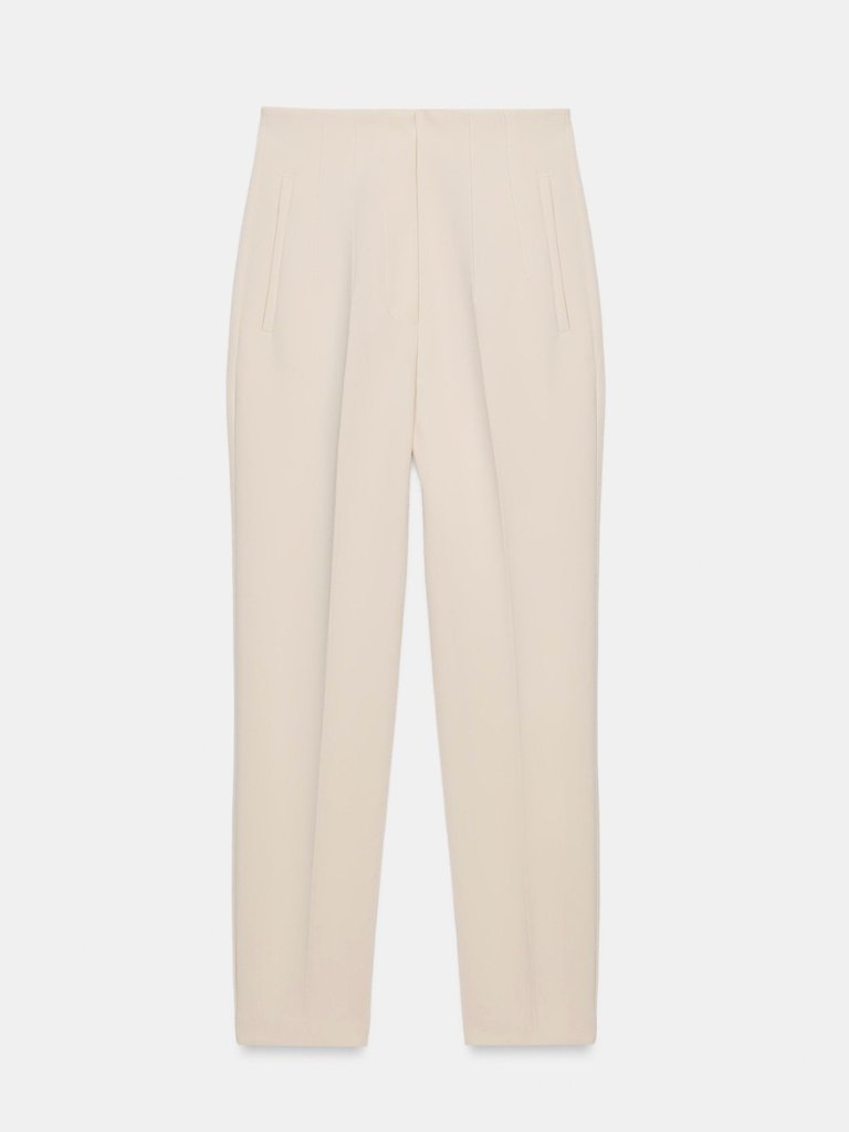 Zara High Waisted Pants Color Mid Ecru Xl